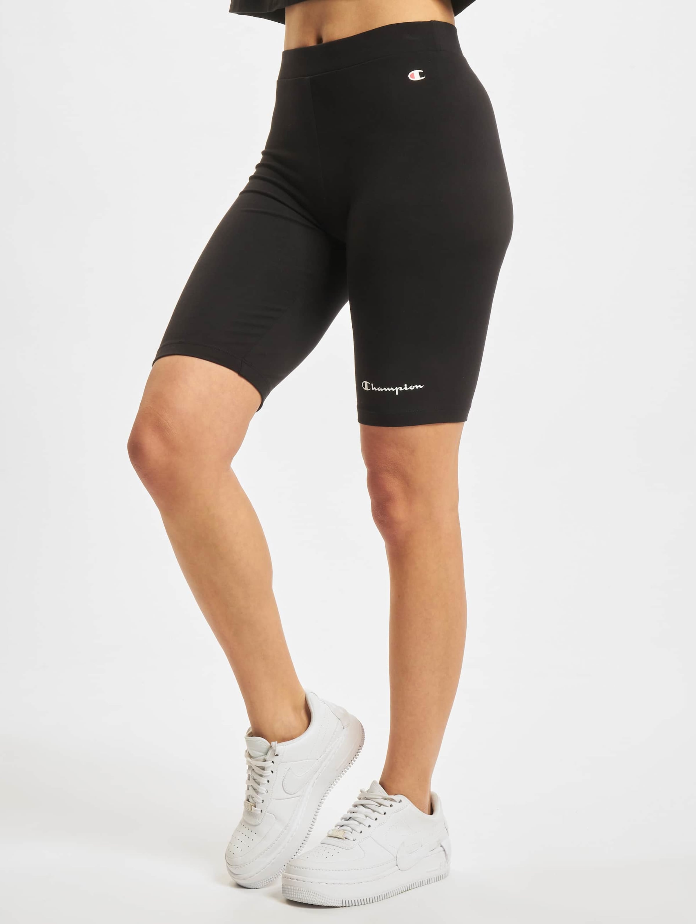 White champion biker online shorts