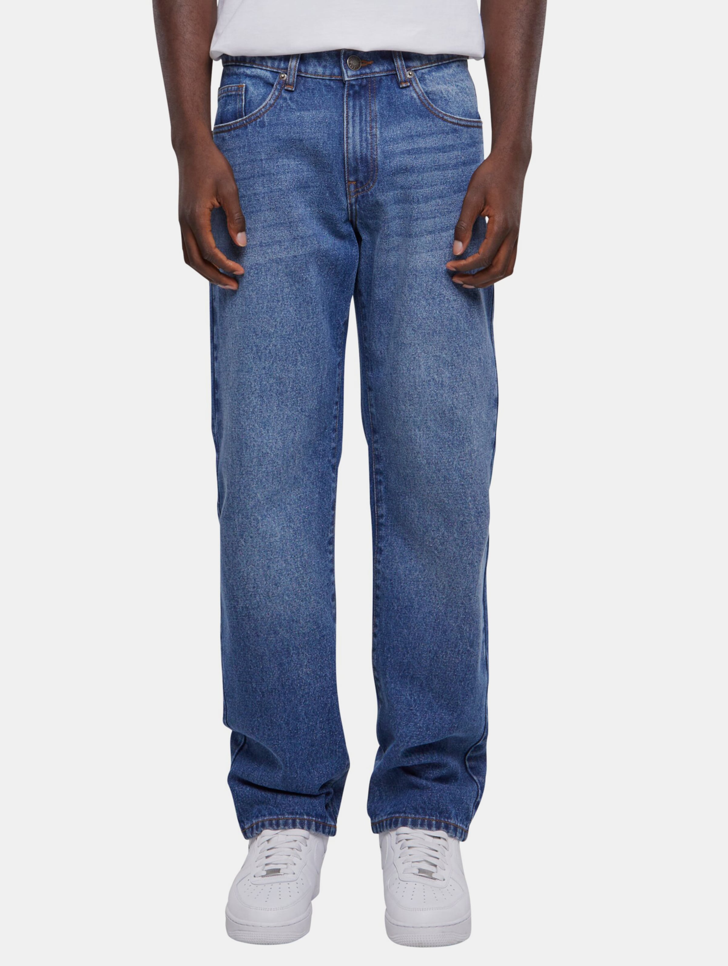 Urban Classics - Heavy Ounce Straight Fit Jeans Broek rechte pijpen - Taille, 28 inch - Blauw