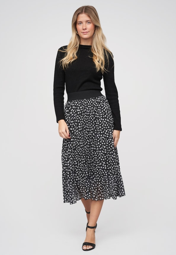 Longform Skirt with ditsy print-4