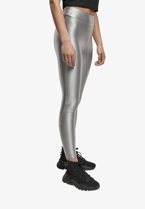 Ladies Highwaist Shiny Metallic Leggings-2