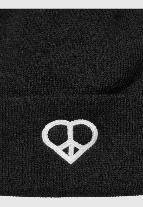 Peace Sign Heavy Knit Beanie-2