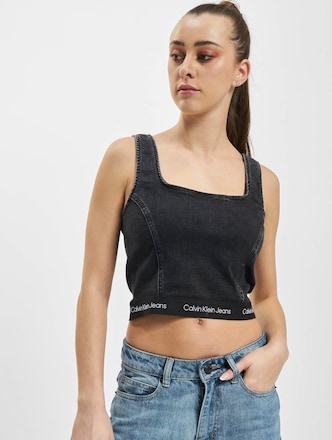 Calvin Klein Jeans Squared Neck Seamed Crop Top