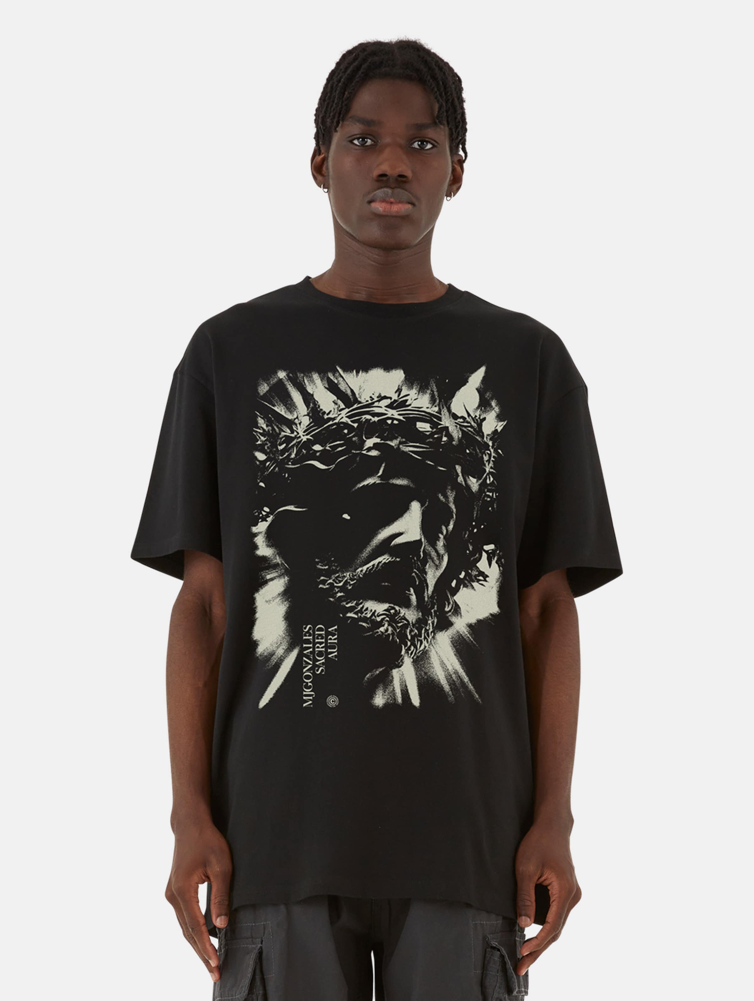 MJ Gonzales JESUS heavy oversized T-Shirts Männer,Unisex op kleur zwart, Maat M