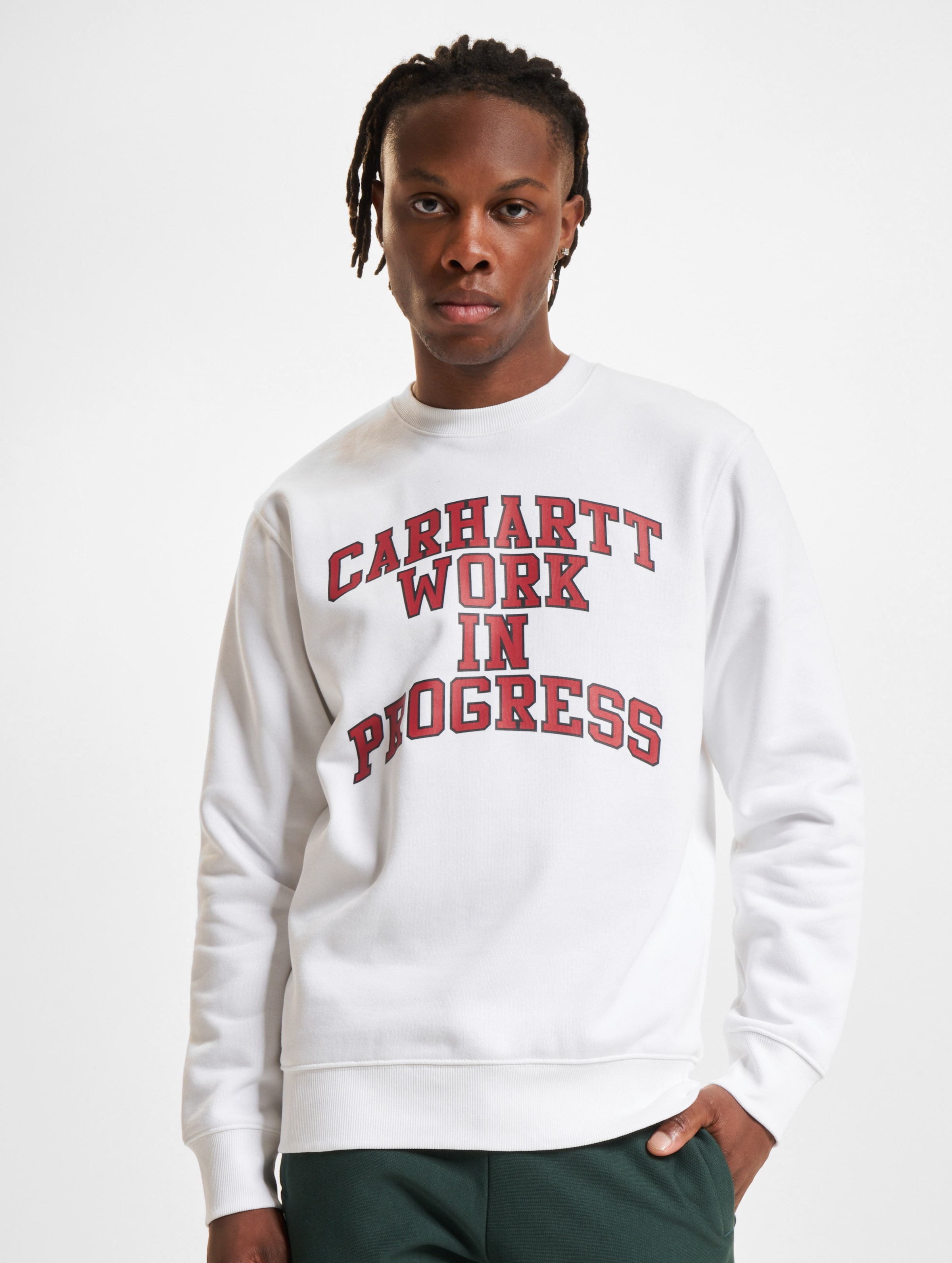 Carhartt WIP Division Sweater op kleur wit, Maat S