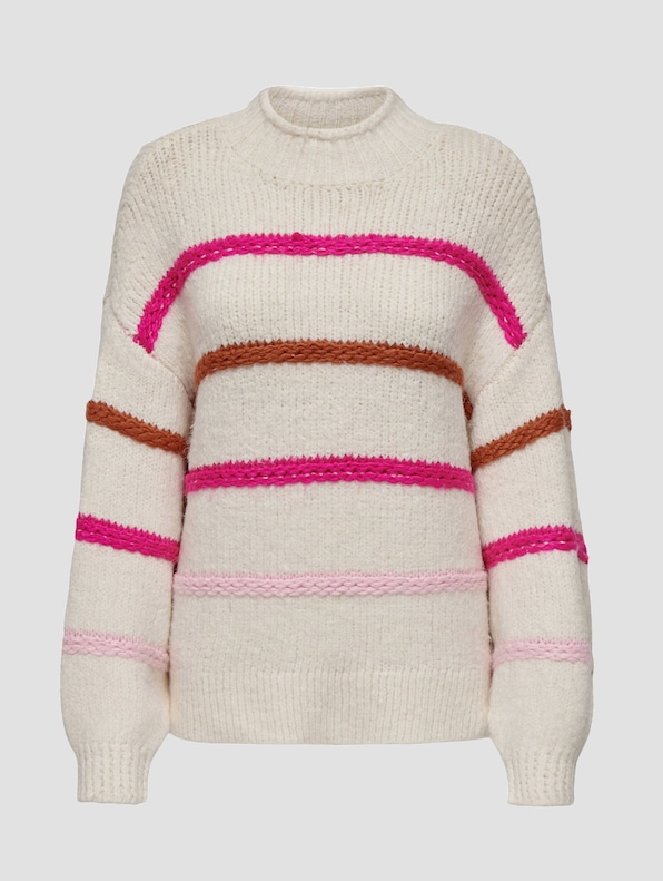 My Stripe High Neck Knit -5