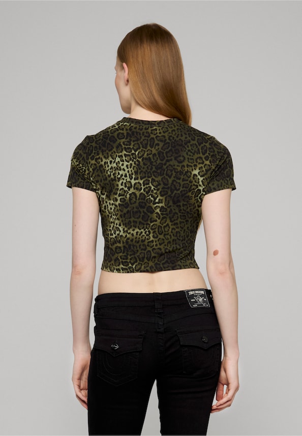 LEOPARD CRYSTALS  SS BABY TEE-1