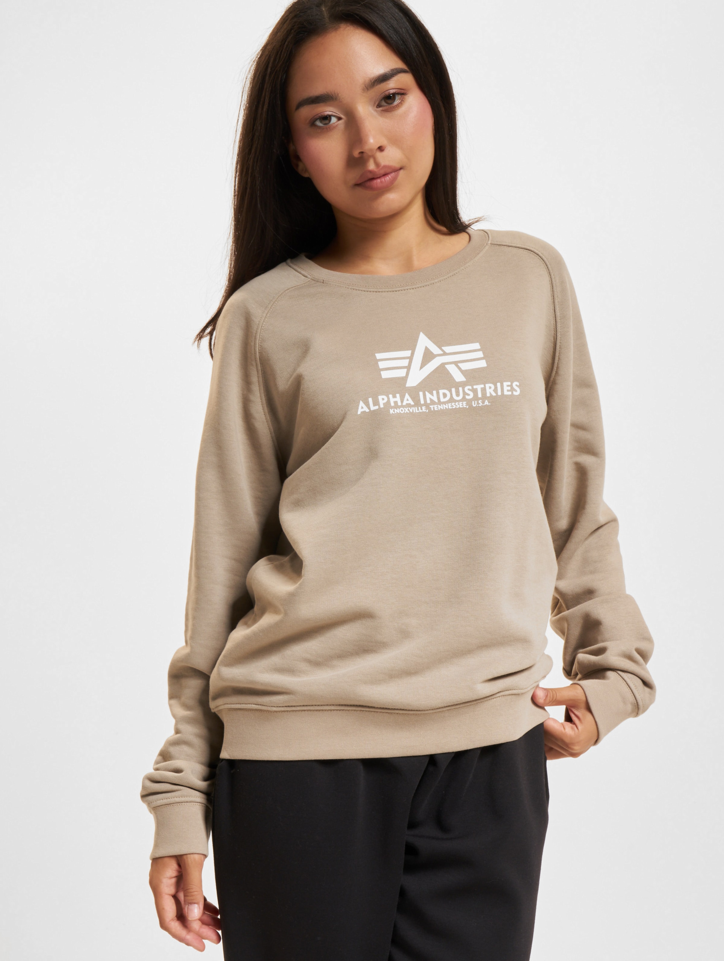 Alpha Industries New Basic Pullover Frauen,Unisex op kleur beige, Maat XS