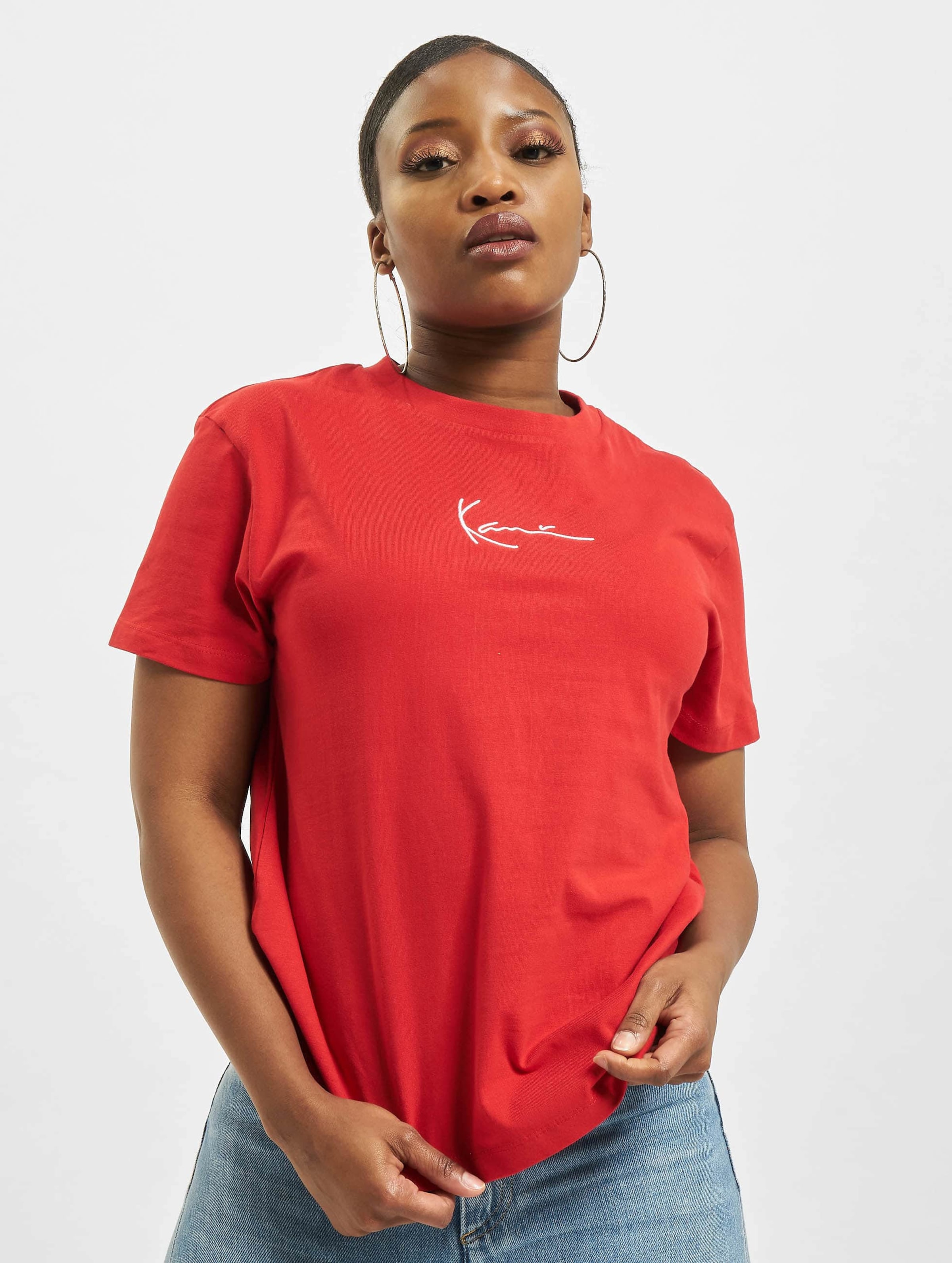 Karl Kani Small Signature T-Shirt Vrouwen op kleur rood, Maat XL
