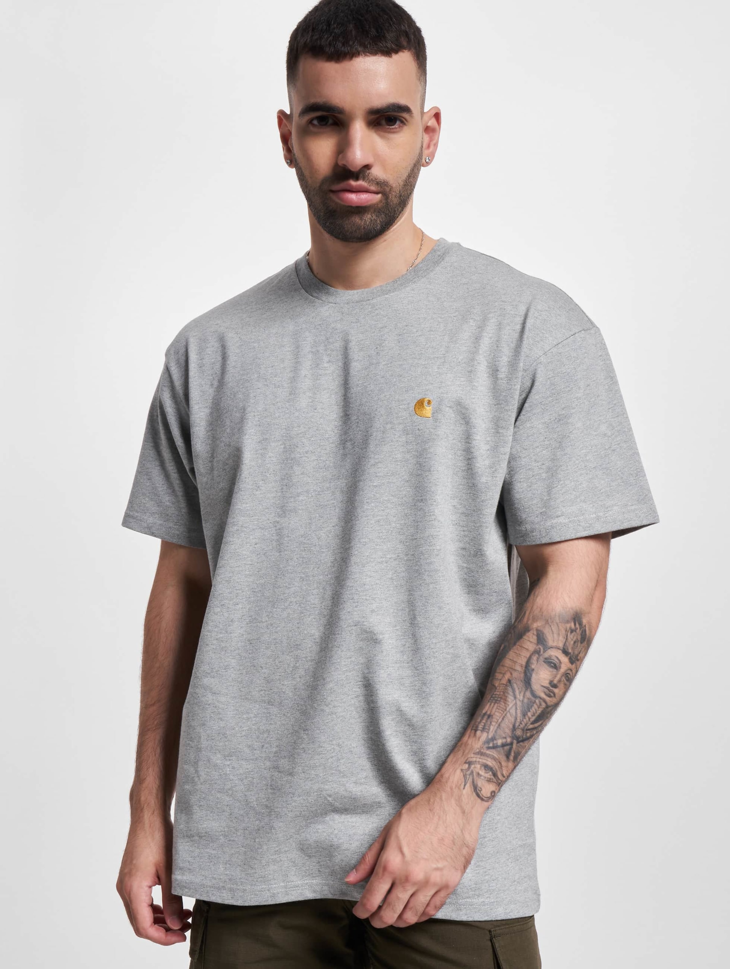 Carhartt WIP Chase T-Shirts Mannen op kleur grijs, Maat M