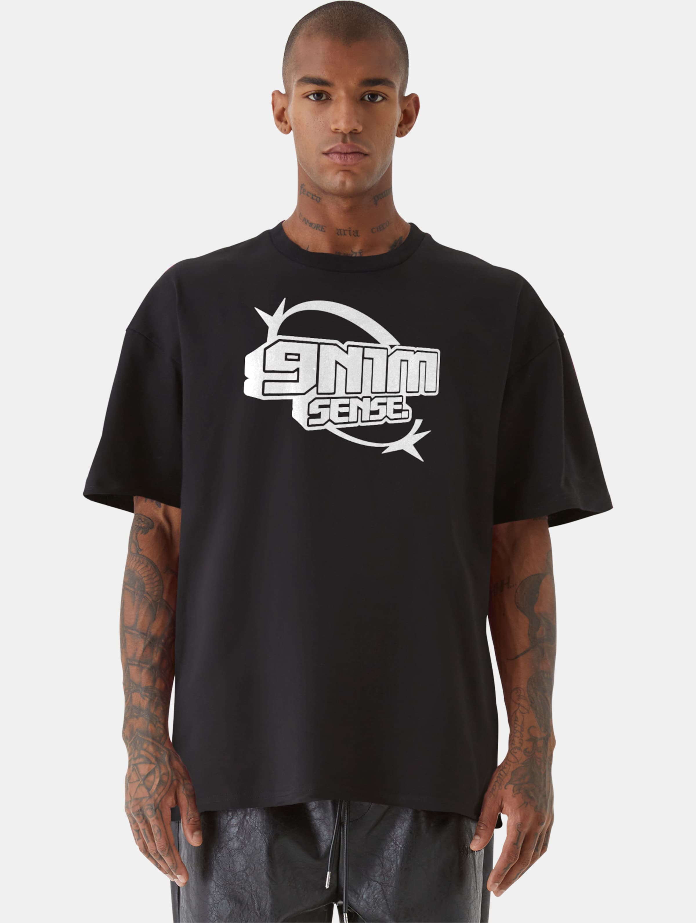 9N1M SENSE Y2K T-Shirt Mannen op kleur zwart, Maat M