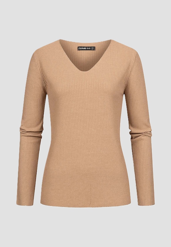 Cloud5ive V-NECK SHIRT LANGARM LUREXEINSATZ-0