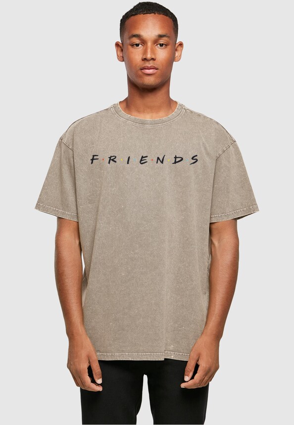 Friends - Logo Acid Washed Oversized-0