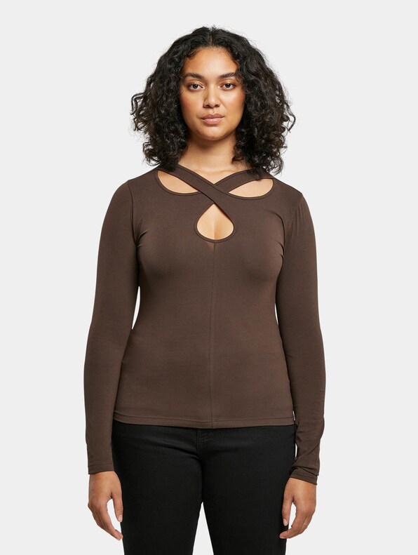 Ladies Crossed Cut Out Longsleeve-2