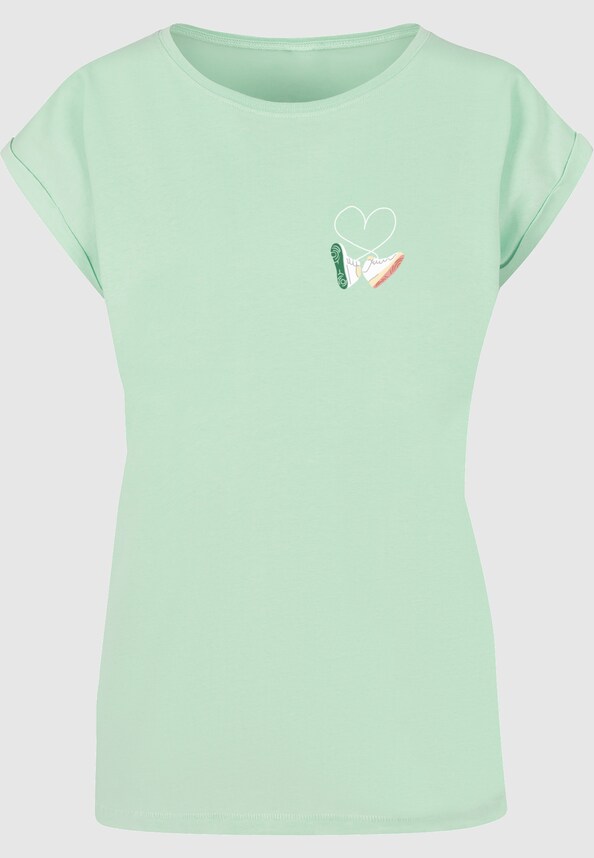 Ladies Kicks Love Extended Shoulder Tee-2