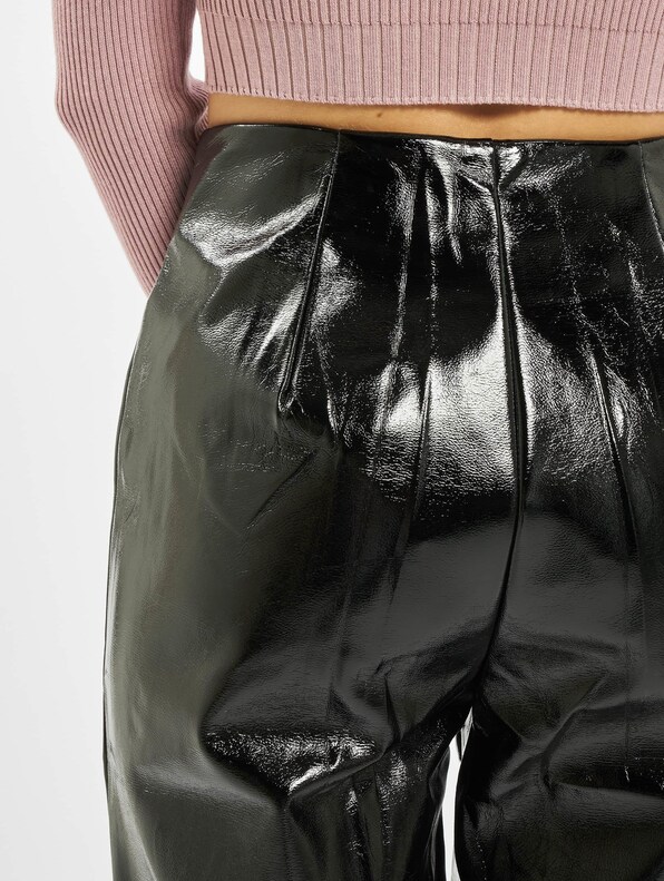 Faux Leather High Shine Zip -4