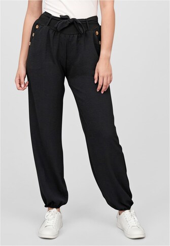 Cloud5ive Damen Sommer Hose Knopfleiste und Bindegürtel 2-Pockets