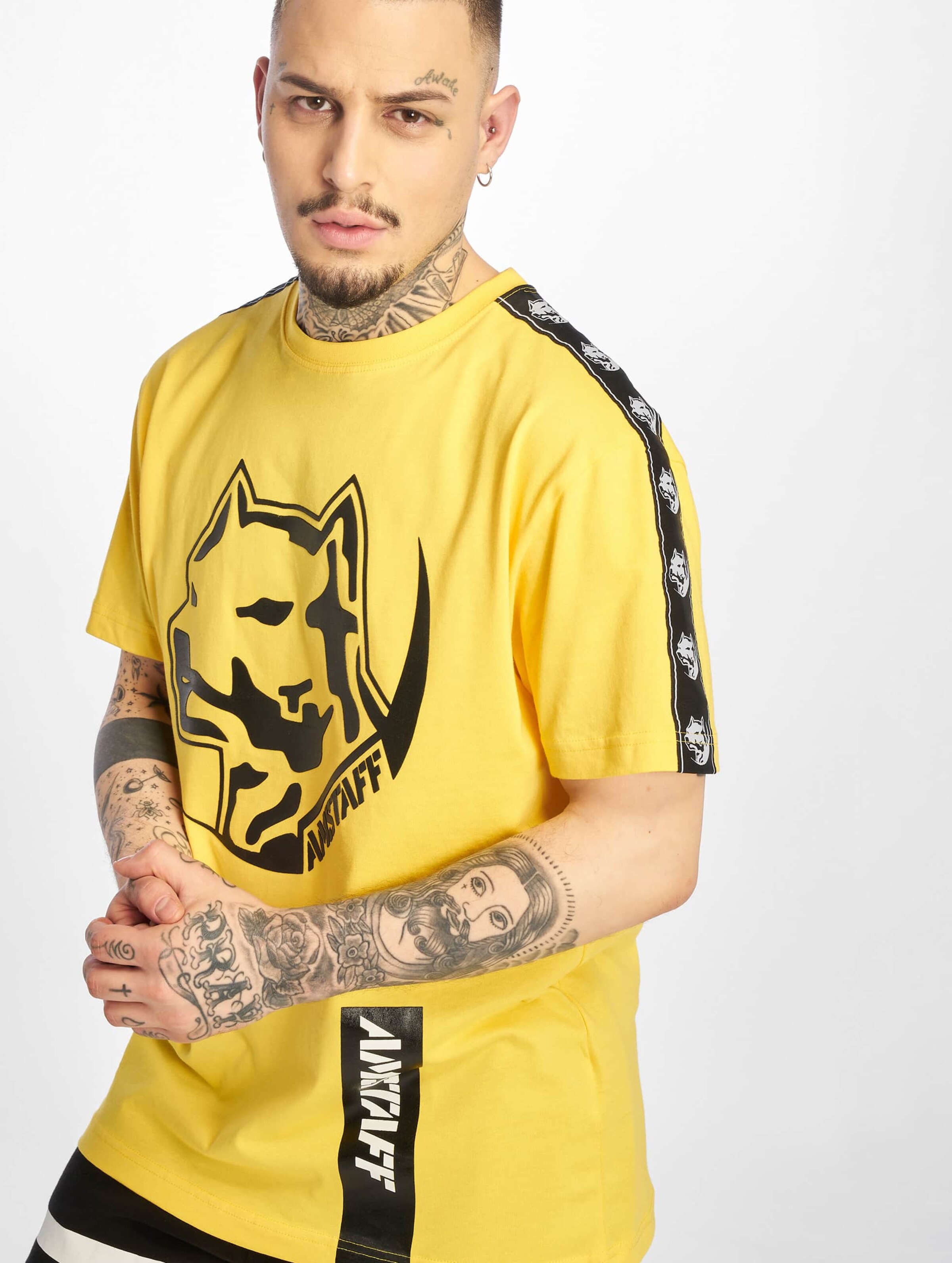 Amstaff Antar T-Shirt Mannen op kleur geel, Maat 3XL