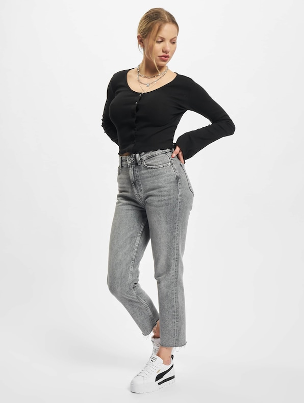 Ladies Cropped Rib Cardigan-4