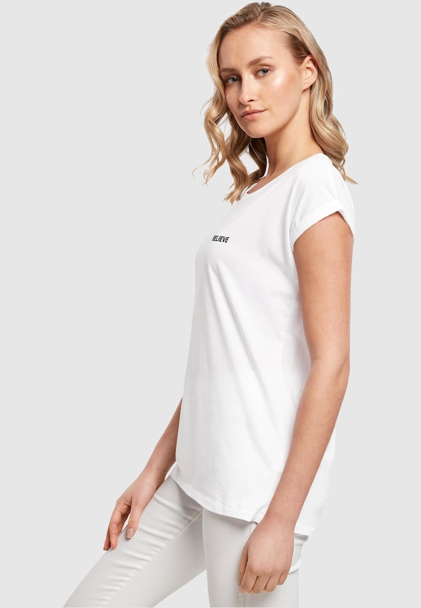 Ladies Believe Front Extended Shoulder Tee-2