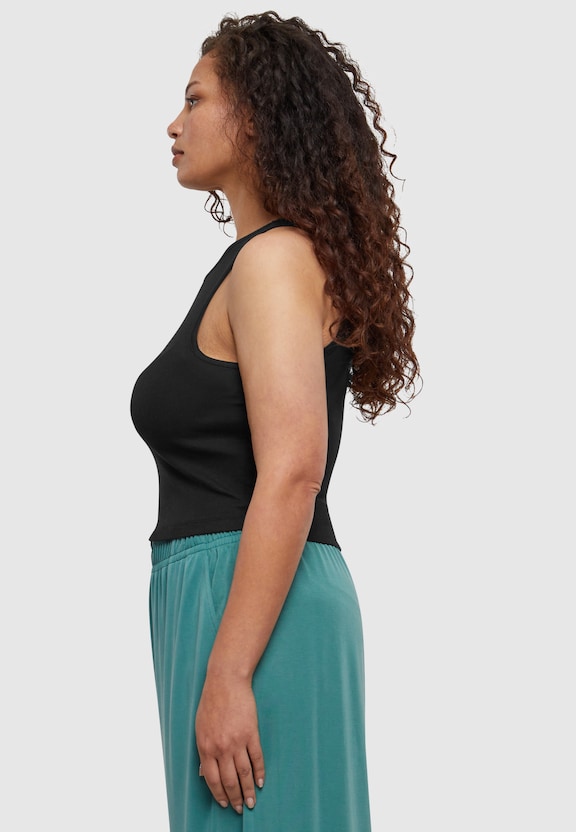 Ladies Organic Cropped Rib Top-12
