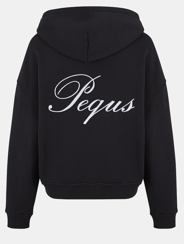 PEQUS Cropped Handwritten Logo Zip Hoodies-5