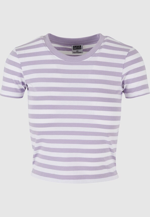 Ladies Short Striped Tee-5