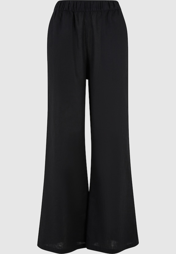 Ladies Linen Mixed Wide Pants-6
