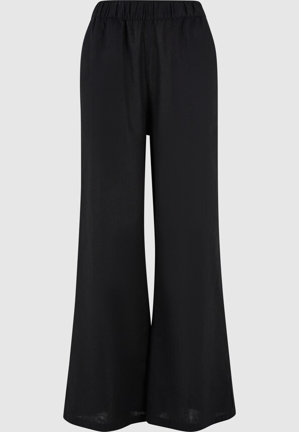 Ladies Linen Mixed Wide Pants-6