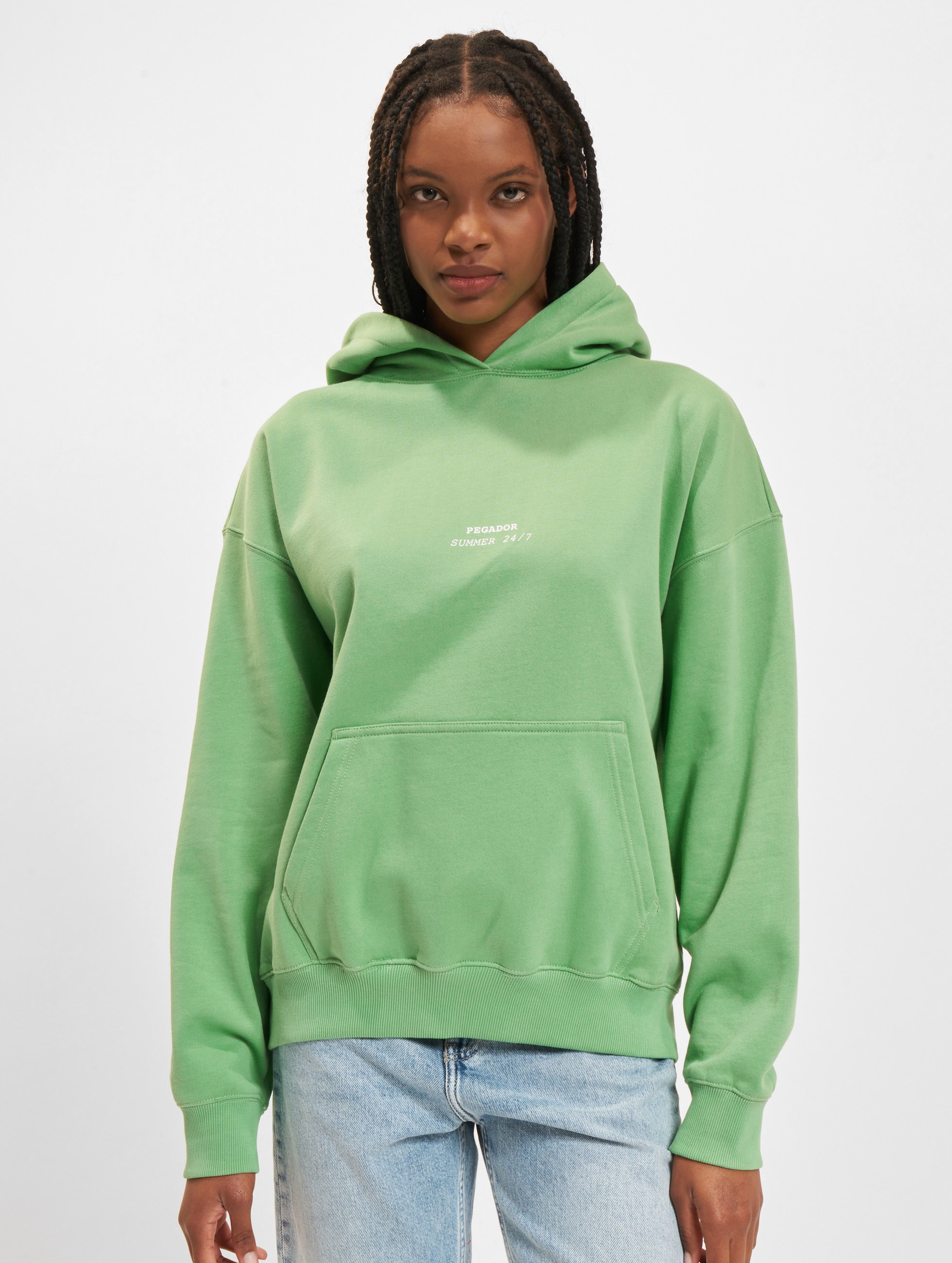 PEGADOR Aurora Oversized Hoodie op kleur groen, Maat XS