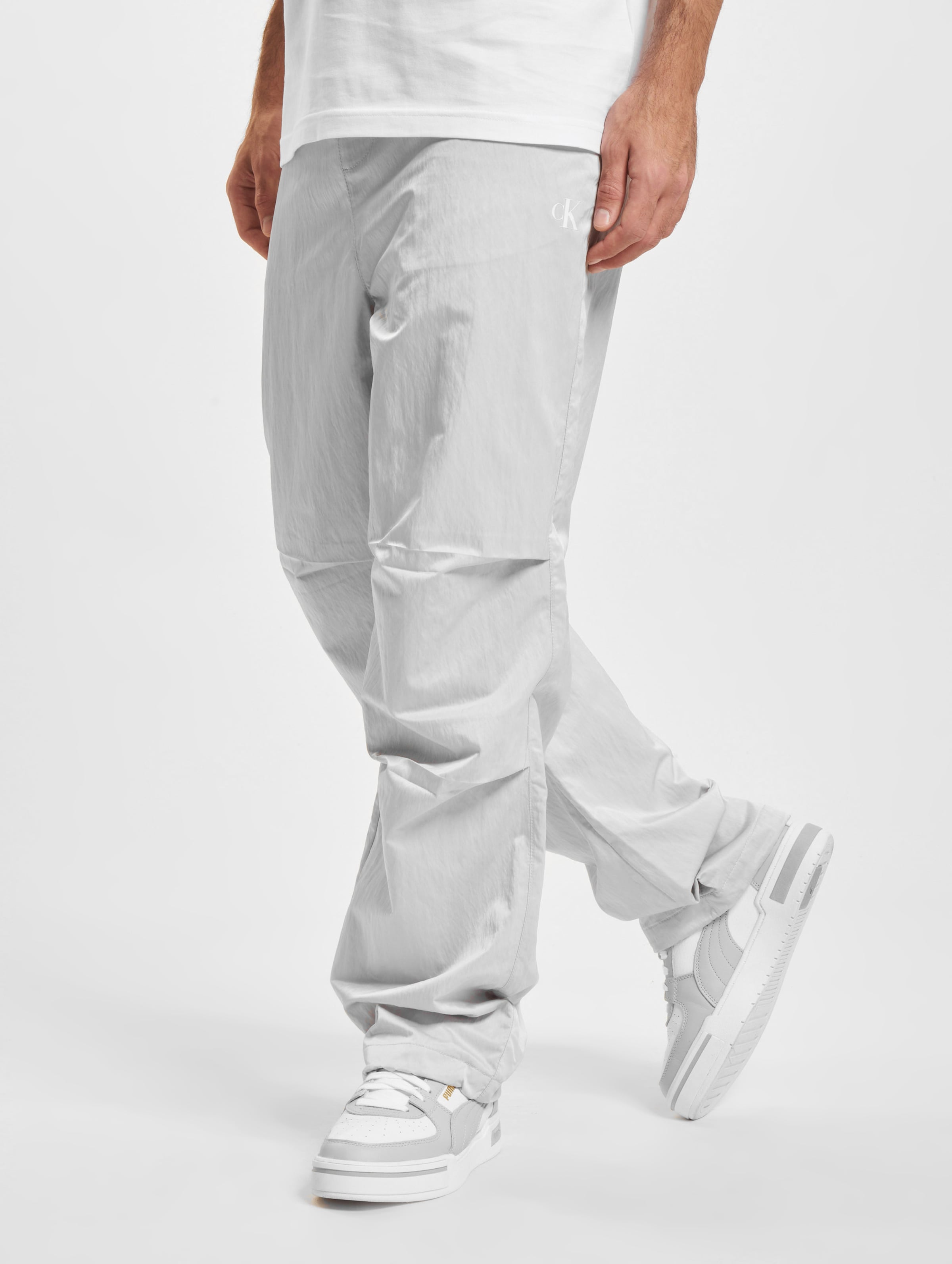 Calvin Klein Jeans Satin-Twill Jogginghose Mannen op kleur grijs, Maat XL