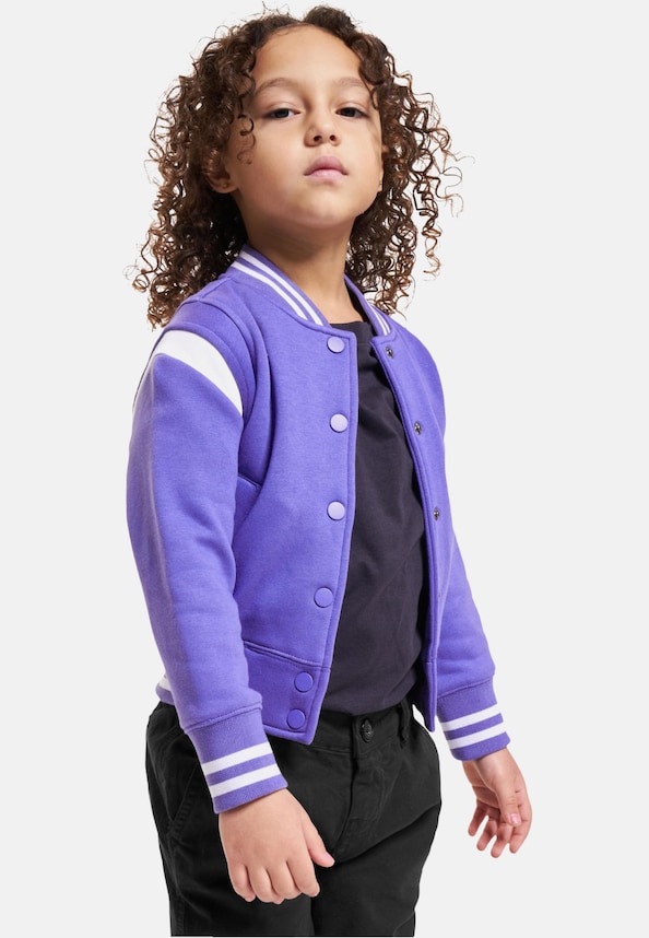 Girls Inset College Sweat Jacket-0