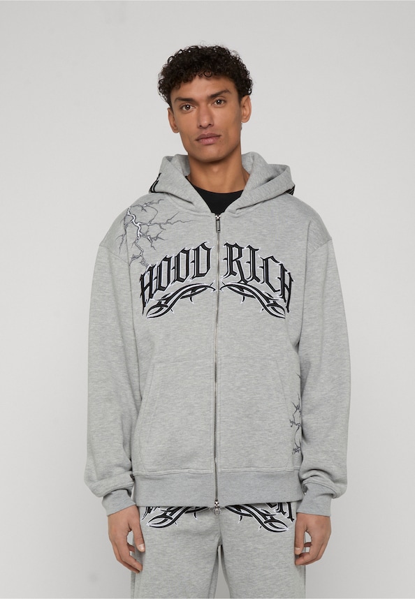 Dark _ Oversized Zip Through Hoodie-0