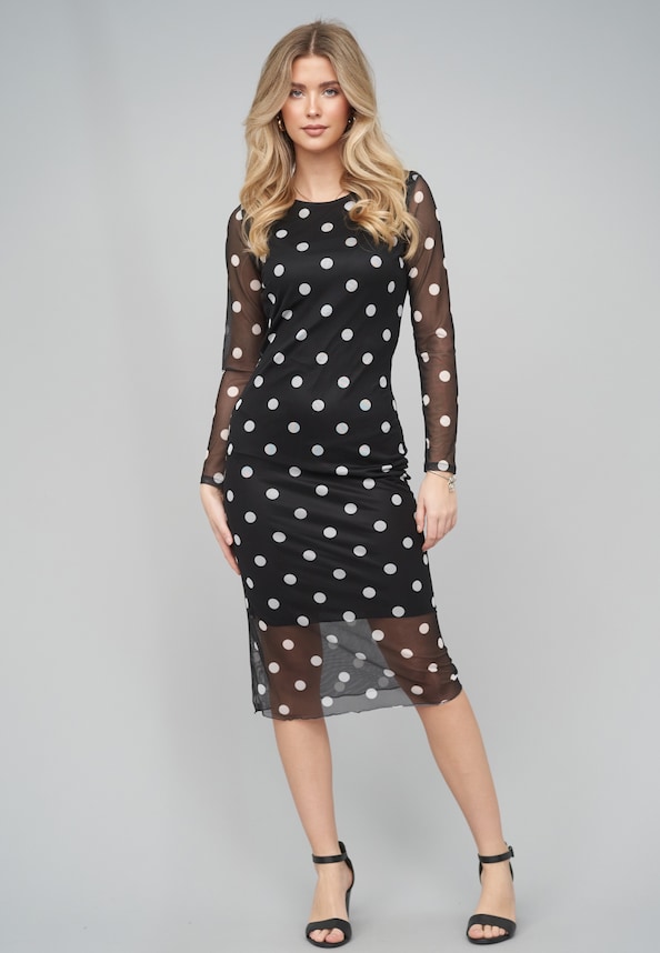 Long-sleeve Dress Polka Dots-0