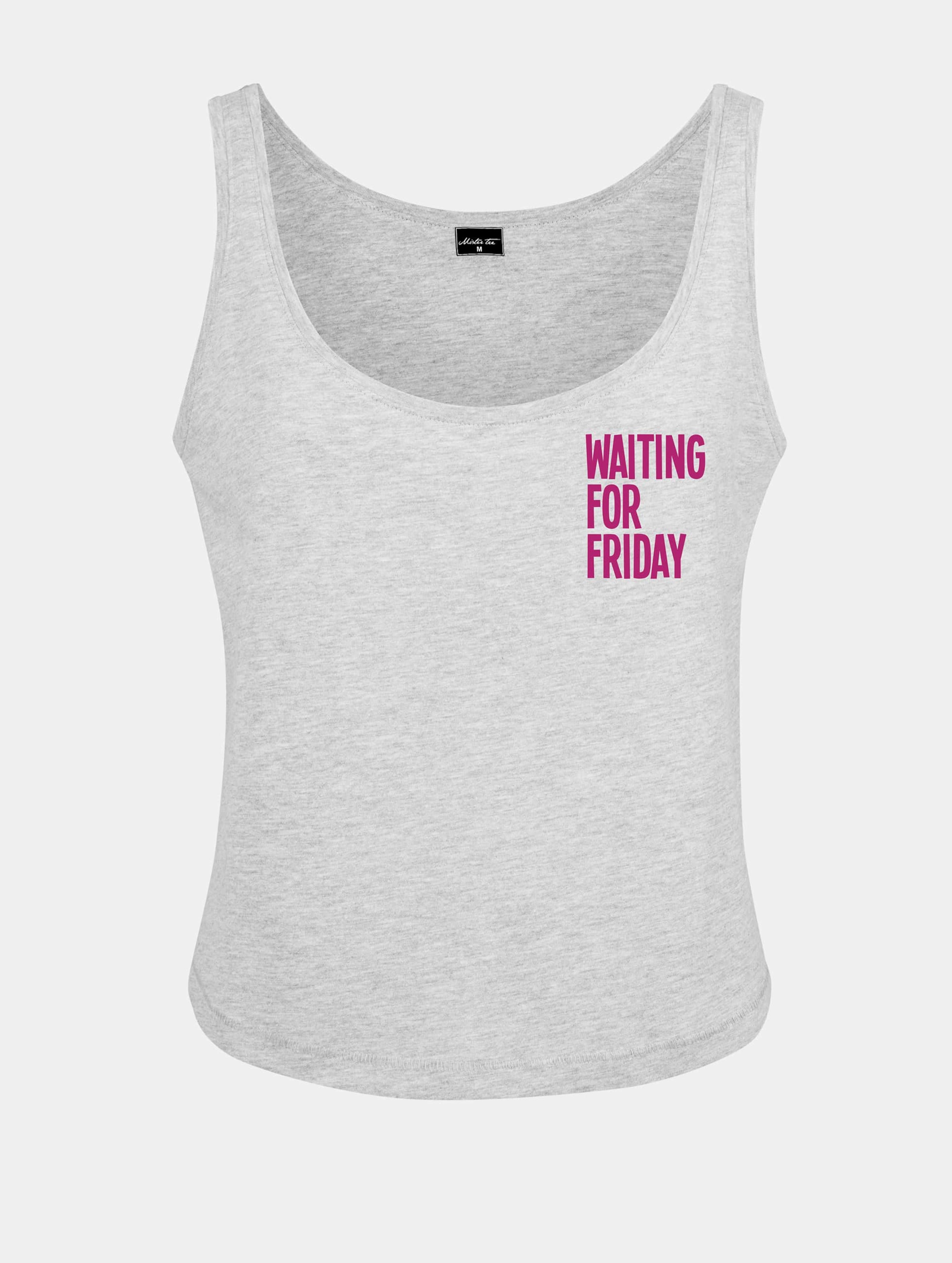 Mister Tee Mouwloze top -S- Ladies Waiting For Friday Box Tank heather grey Grijs