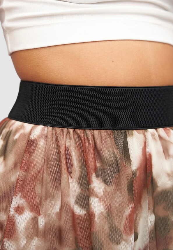 Longform Rock mit All Over Print und Gummiband-5