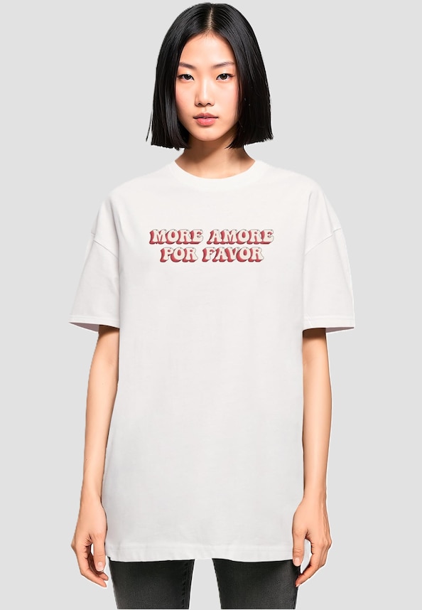 Ladies Hugs & Love - More Amore Por Favor Oversized Boyfriend Tee-0
