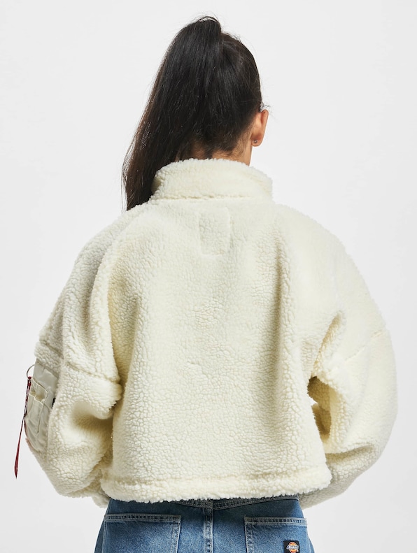 Teddy Oversized Cropped Half Zip-1