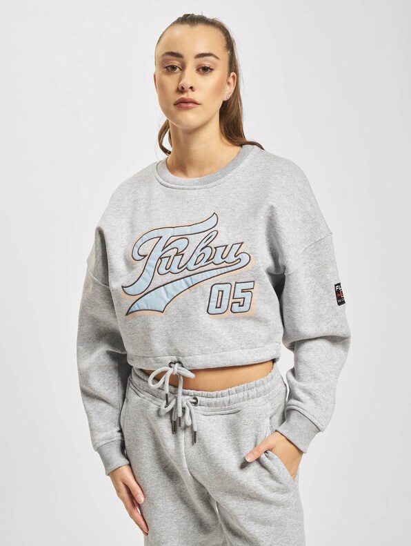 Fubu Varsity Short Crew Sweatshirt Heather-2