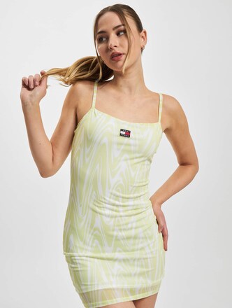Tommy Jeans Psychedelic Mesh Dress Lime Psychedelic