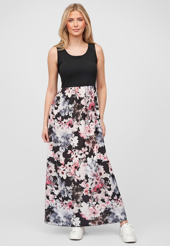Cloud5ive Damen Maxi Kleid Blumen Muster-0