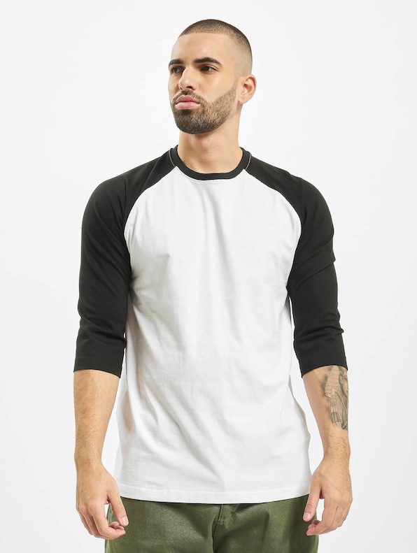 Contrast 3/4 Sleeve Raglan Tee-2