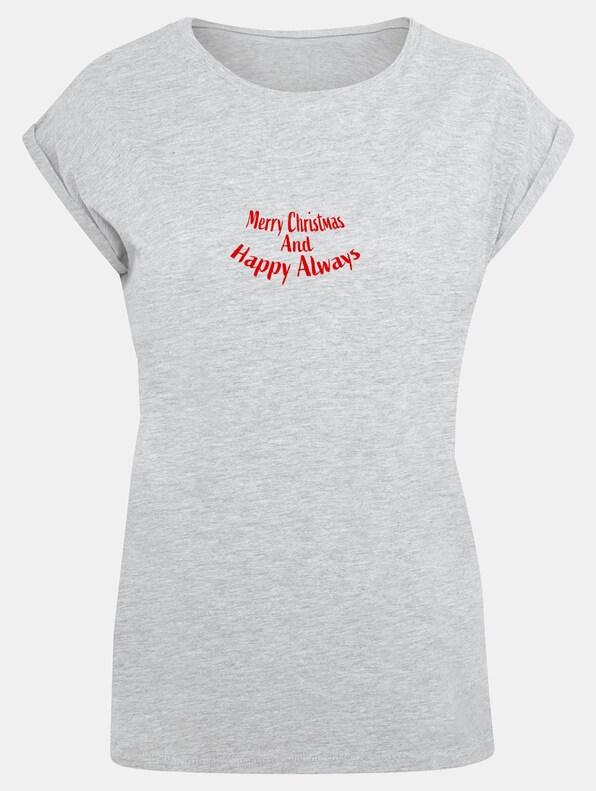 Ladies Merry Christmas And Happy Always Extended Shoulder -2