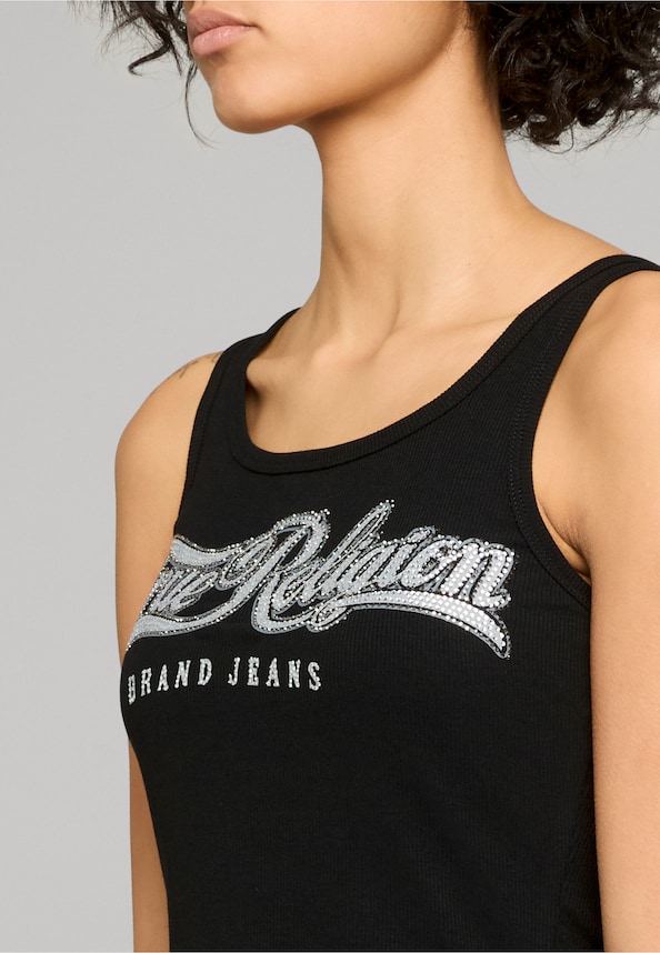 CRYSTAL SQUARE NECK RIB TANK-4