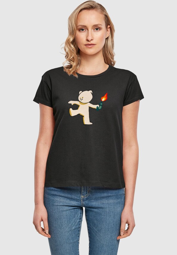 Ladies Brandalised - Molotov Teddy Box Tee-0