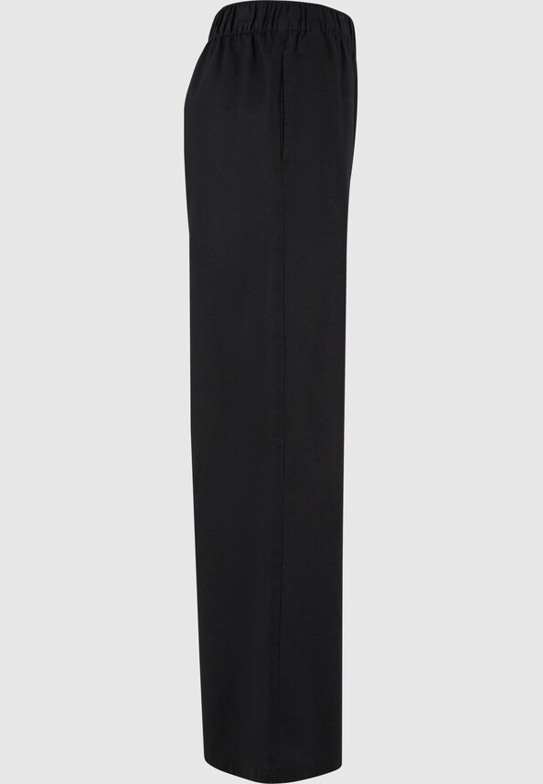 Ladies Linen Mixed Wide Pants-9