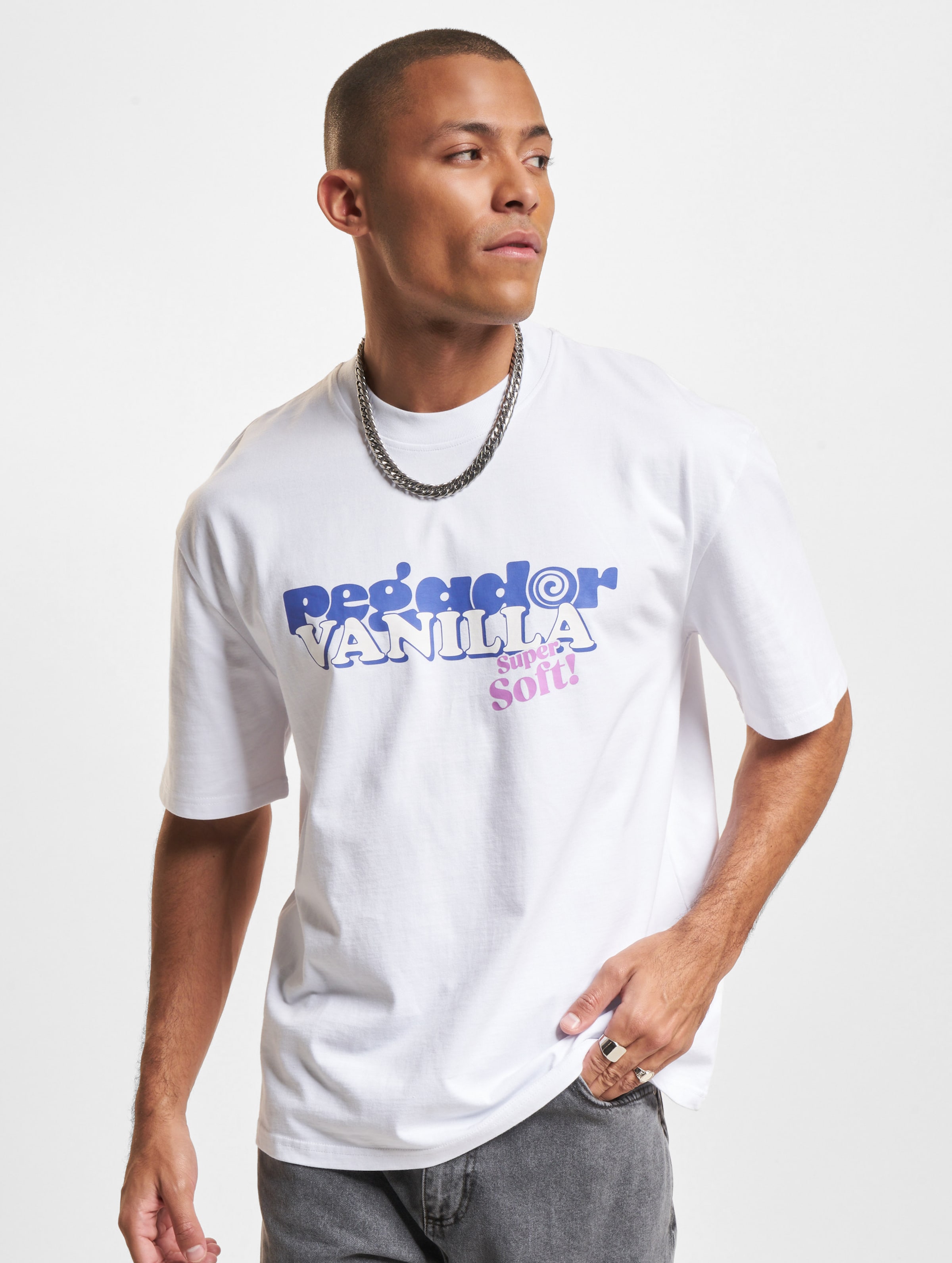 PEGADOR Hamlin Oversized T-Shirt Männer,Unisex op kleur wit, Maat S