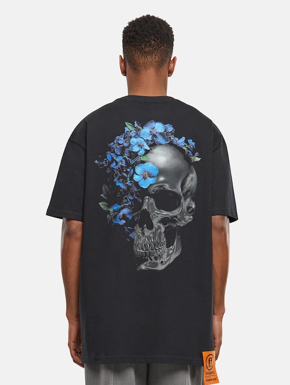 Forgotten Faces Flowered Skull Oversize T-Shirts-1