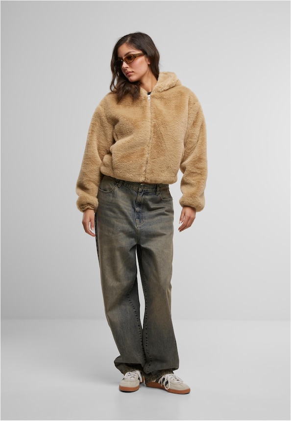 Ladies Full Zip Faux Fur Hoodie-3