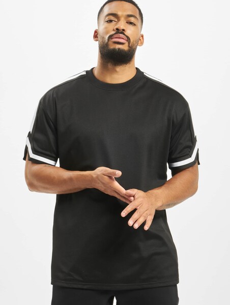 Urban Classics Oversized Mesh Stripe Shirt - Black, Loose Fit Streetwear Top