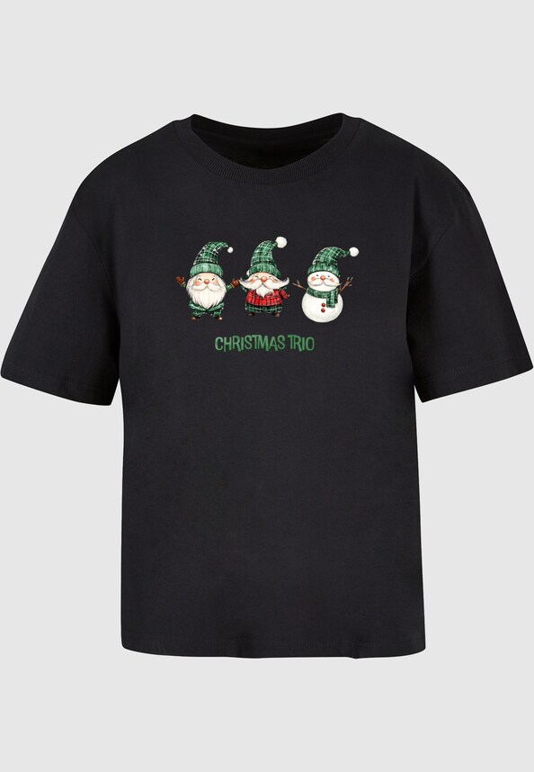 Ladies Christmas Santa Trio Tee-2